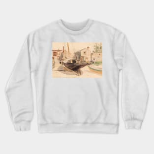 Fishhouses Swampscott by Childe Hassam Crewneck Sweatshirt